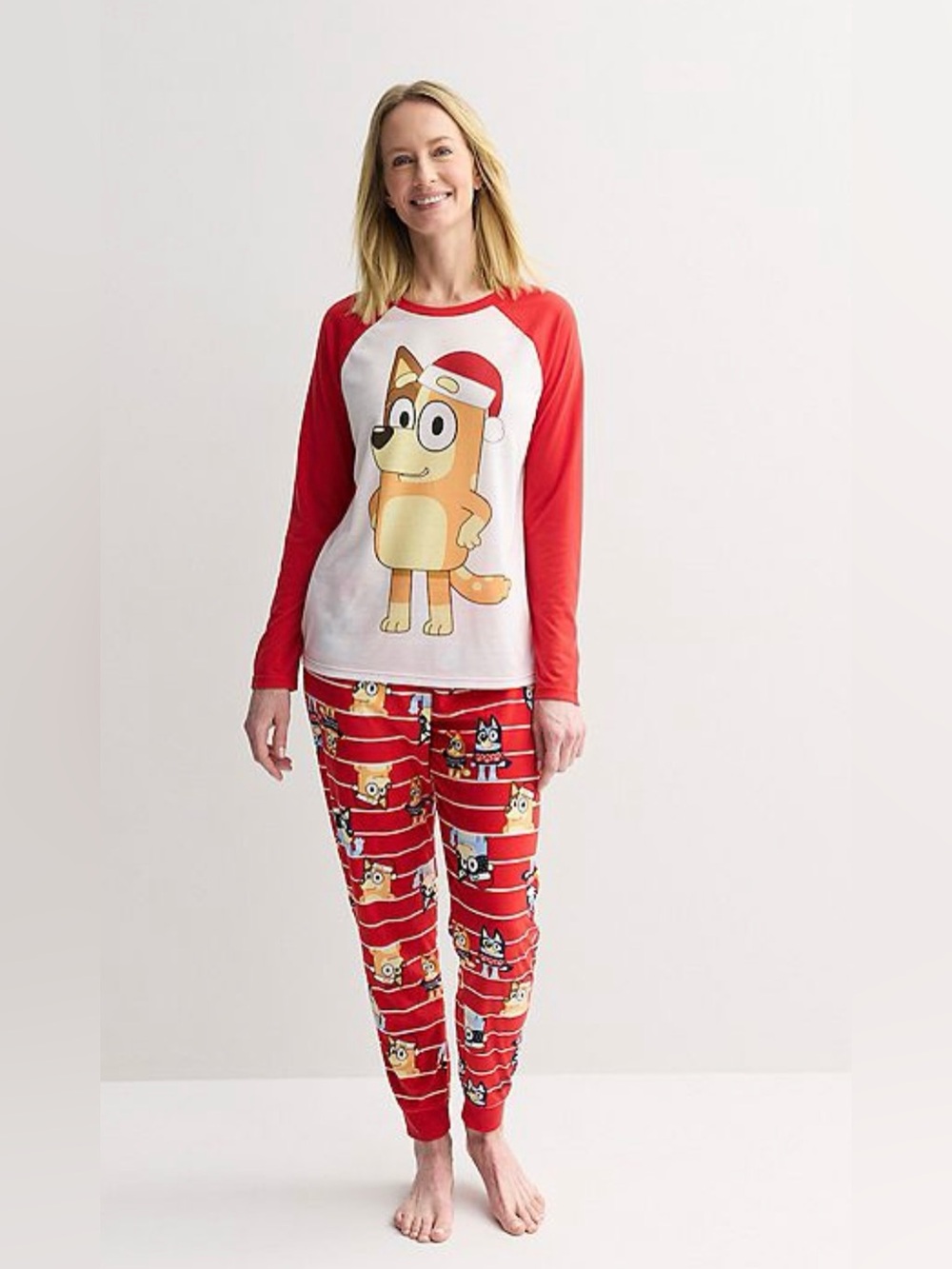 Women's Size Small Bluey Christmas 2-pc. Pajama Top & Pajama Bottoms Set NWT